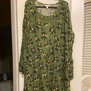Green floral dress